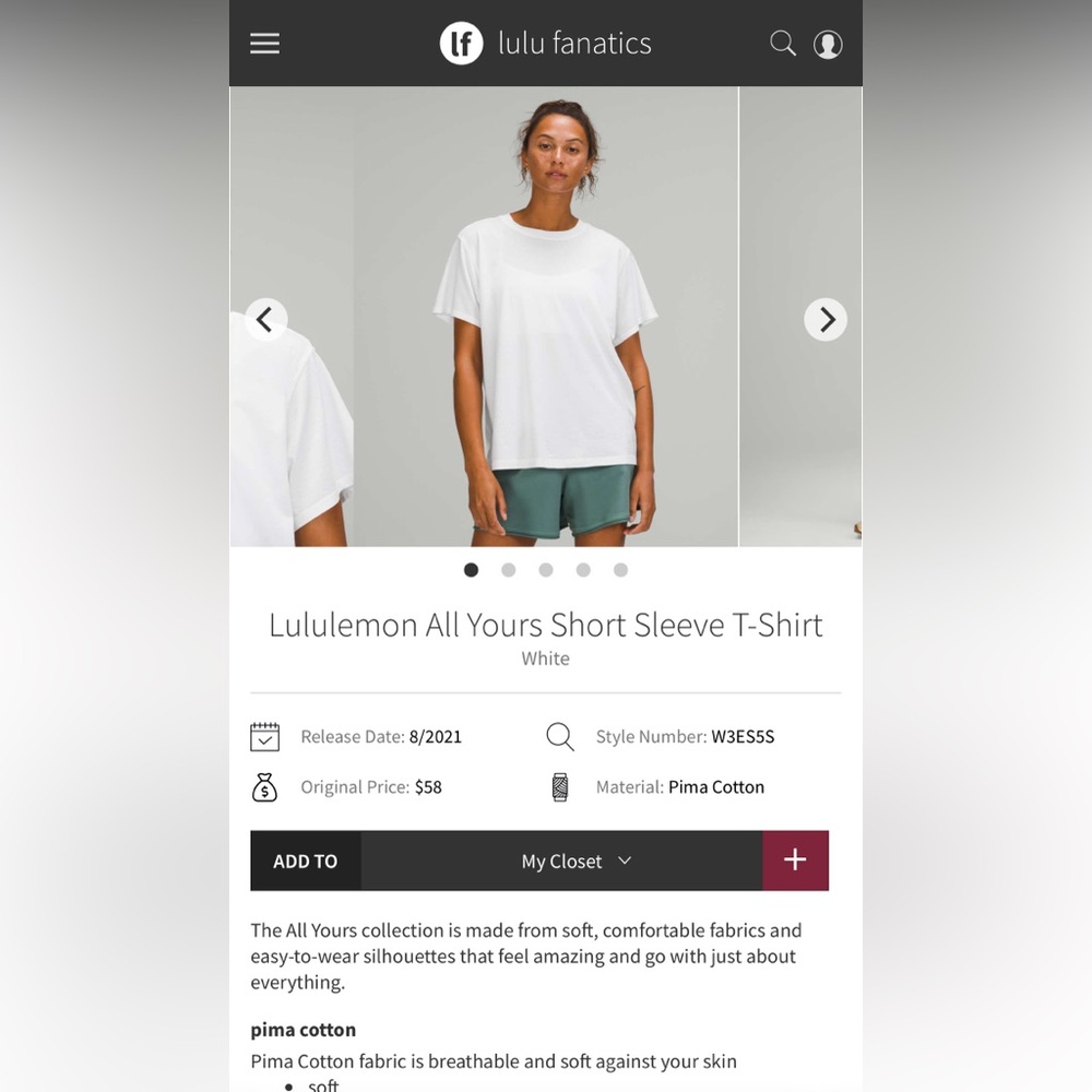 Lululemon New York Skyline All Yours Short Sleeve T-Shirt P2P 22.5” Size 8 - Picture 7 of 8
